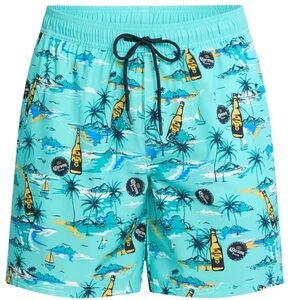 NWT Corona Beer XL Board Shorts Swim Trunks Pockets Liner Drawstring Print